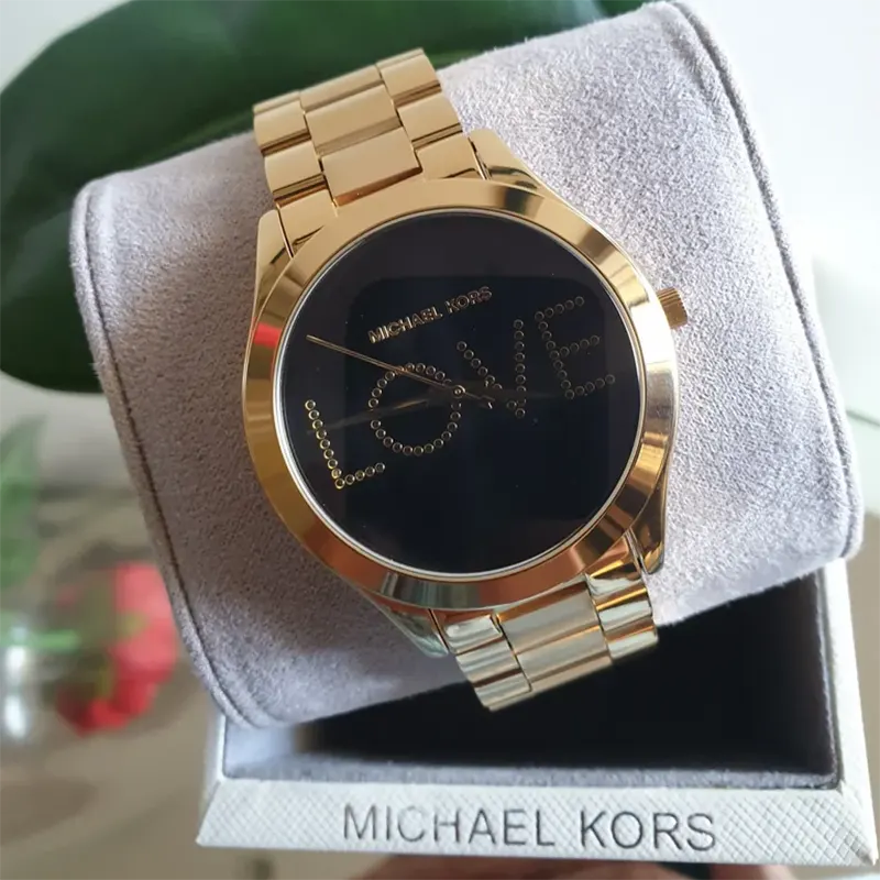 Michael Kors Slim Runway Gold-tone Ladies Watch- MK3803